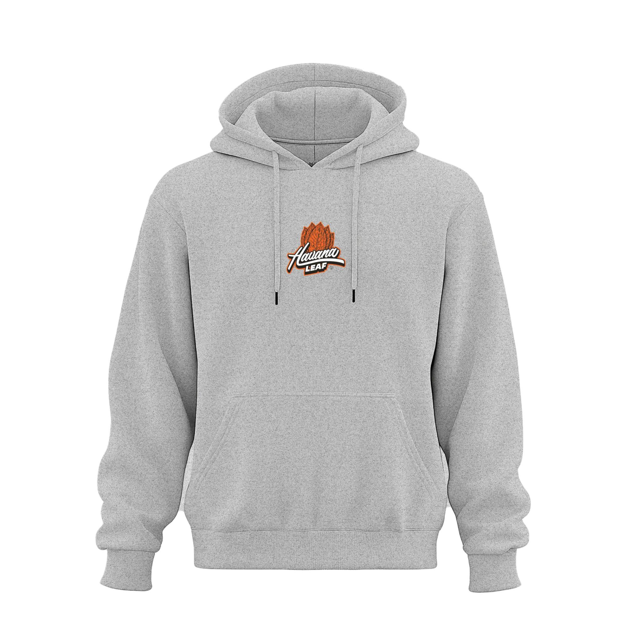 Havana Leaf Embroidered Hoodie – Grey